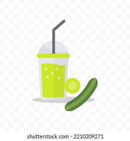 Vector illustration of Cucumber  juice icon sign and symbol. colored icons for website design .Simple design on transparent background (PNG).