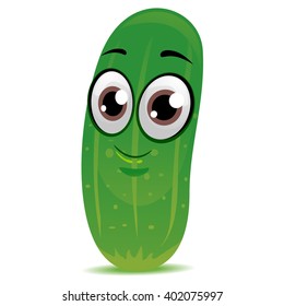 Vector Illustration of Cucumber Mascot
