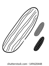 Vector illustration of a cucumber silhouette