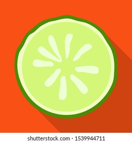 Vector illustration of cucumber and slice logo. Web element of cucumber and circle vector icon for Stock.