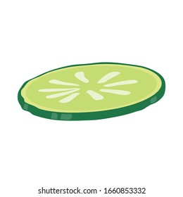 Vector illustration of cucumber and slice symbol. Web element of cucumber and circle Stock symbol for web.