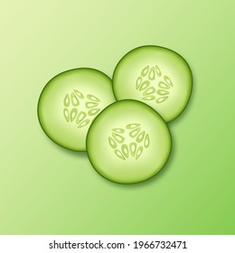 Vector illustration of cucumber slices