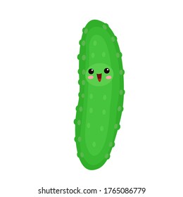 ilustración vectorial con un pepino. icono de verduras. caricatura de estilo plano. pegatinas