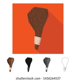 Vector illustration of cudgel and weapon sign. Set of cudgel and tools stock vector illustration.