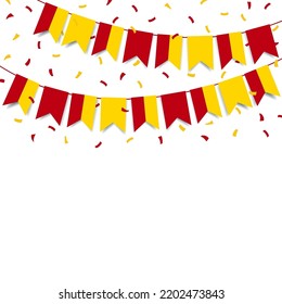 Vector Illustration of Cuenca Independence Day. Garland with the flag of Cuenca on a white background.
