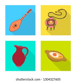 Vector illustration of culture and sightseeing icon. Set of culture and originality vector icon for stock.