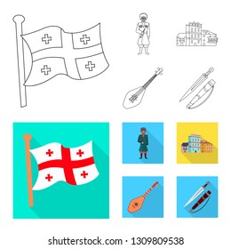Vector illustration of culture and sightseeing icon. Set of culture and originality stock vector illustration.
