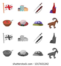 Vector illustration of culture and sightseeing icon. Set of culture and originality vector icon for stock.