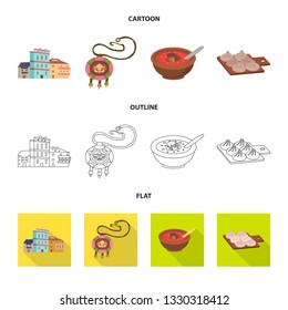 Vector illustration of culture and sightseeing icon. Collection of culture and originality vector icon for stock.