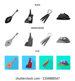 Vector illustration of culture and sightseeing icon. Set of culture and originality stock vector illustration.