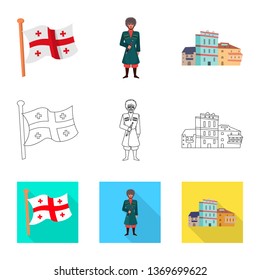 Vector illustration of culture and sightseeing icon. Collection of culture and originality stock vector illustration.