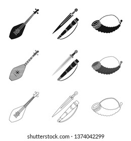 Vector illustration of culture and sightseeing icon. Set of culture and originality vector icon for stock.