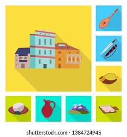 Vector illustration of culture and sightseeing icon. Collection of culture and originality stock symbol for web.