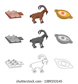 Vector illustration of culture and sightseeing icon. Collection of culture and originality stock vector illustration.