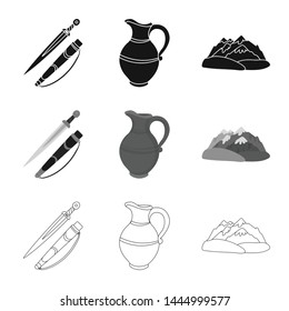 Vector illustration of culture and sightseeing icon. Collection of culture and originality stock symbol for web.
