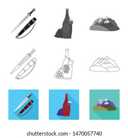 Vector illustration of culture and sightseeing icon. Collection of culture and originality vector icon for stock.