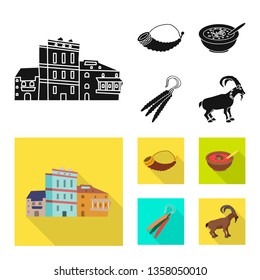 Vector illustration of culture and sightseeing logo. Collection of culture and originality stock symbol for web.