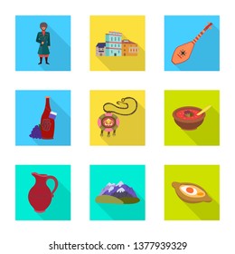 Vector illustration of culture and sightseeing logo. Set of culture and originality stock vector illustration.