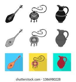 Vector illustration of culture and sightseeing logo. Set of culture and originality stock vector illustration.
