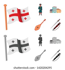 Vector illustration of culture and sightseeing logo. Set of culture and originality vector icon for stock.