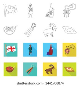 Vector illustration of culture and sightseeing logo. Collection of culture and originality stock vector illustration.