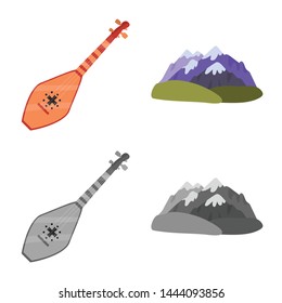 Vector illustration of culture and sightseeing logo. Set of culture and originality vector icon for stock.