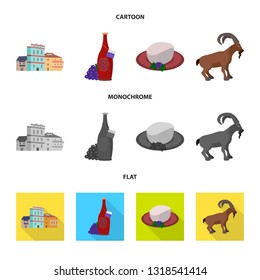 Vector illustration of culture and sightseeing sign. Collection of culture and originality vector icon for stock.