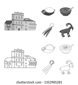 Vector illustration of culture and sightseeing sign. Collection of culture and originality vector icon for stock.