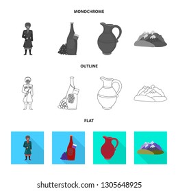 Vector illustration of culture and sightseeing symbol. Collection of culture and originality stock symbol for web.