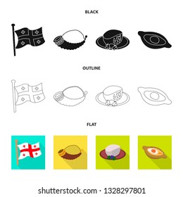 Vector illustration of culture and sightseeing symbol. Set of culture and originality vector icon for stock.