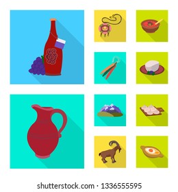 Vector illustration of culture and sightseeing symbol. Set of culture and originality stock symbol for web.