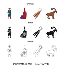 Vector illustration of culture and sightseeing symbol. Set of culture and originality stock symbol for web.