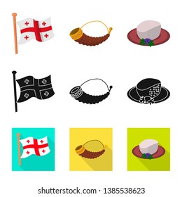 Vector illustration of culture and sightseeing symbol. Set of culture and originality vector icon for stock.