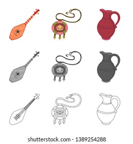 Vector illustration of culture and sightseeing symbol. Set of culture and originality stock vector illustration.