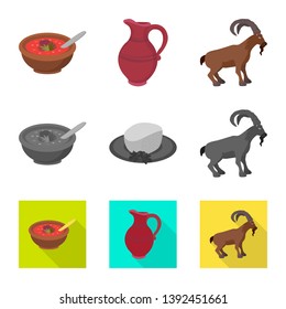 Vector illustration of culture and sightseeing symbol. Set of culture and originality stock symbol for web.