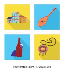 Vector illustration of culture and sightseeing symbol. Set of culture and originality stock vector illustration.