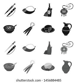 Vector illustration of culture and sightseeing symbol. Set of culture and originality stock symbol for web.