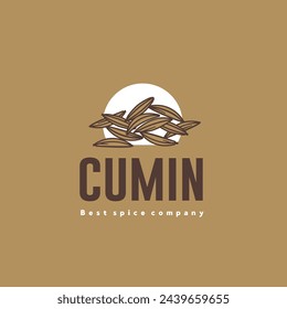 vector illustration of the cumin spice logo icon, cumin kitchen spice for the cooking industry