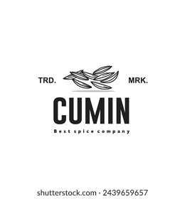 vector illustration of the cumin spice logo icon, cumin kitchen spice for the cooking industry