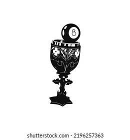 vector illustration of a cup with billiard ball