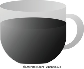 Vector illustration a cup of black coffee 