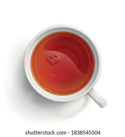 Vector illustration of a cup of black tea.