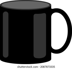 Vector illustration of a cup of black tea or coffee. Muck up style.