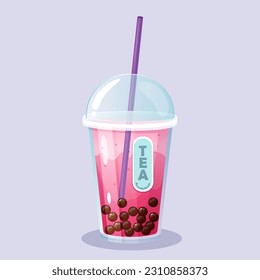 Vector illustration of a cup of bubble tea