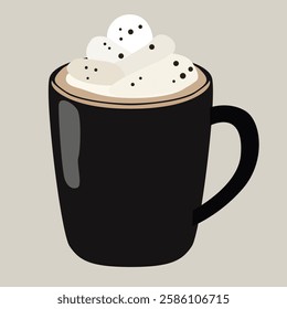 Vector Illustration of Cup with Cacao and Cream