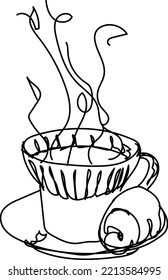ilustración vectorial de una taza con una torta