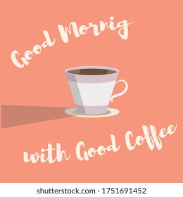 ilustración vectorial con taza de café