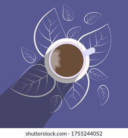 ilustración vectorial con taza de café