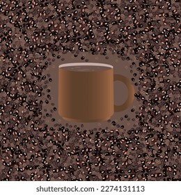 vector illustration with cup of coffee