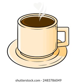A vector illustration of a cup of coffee